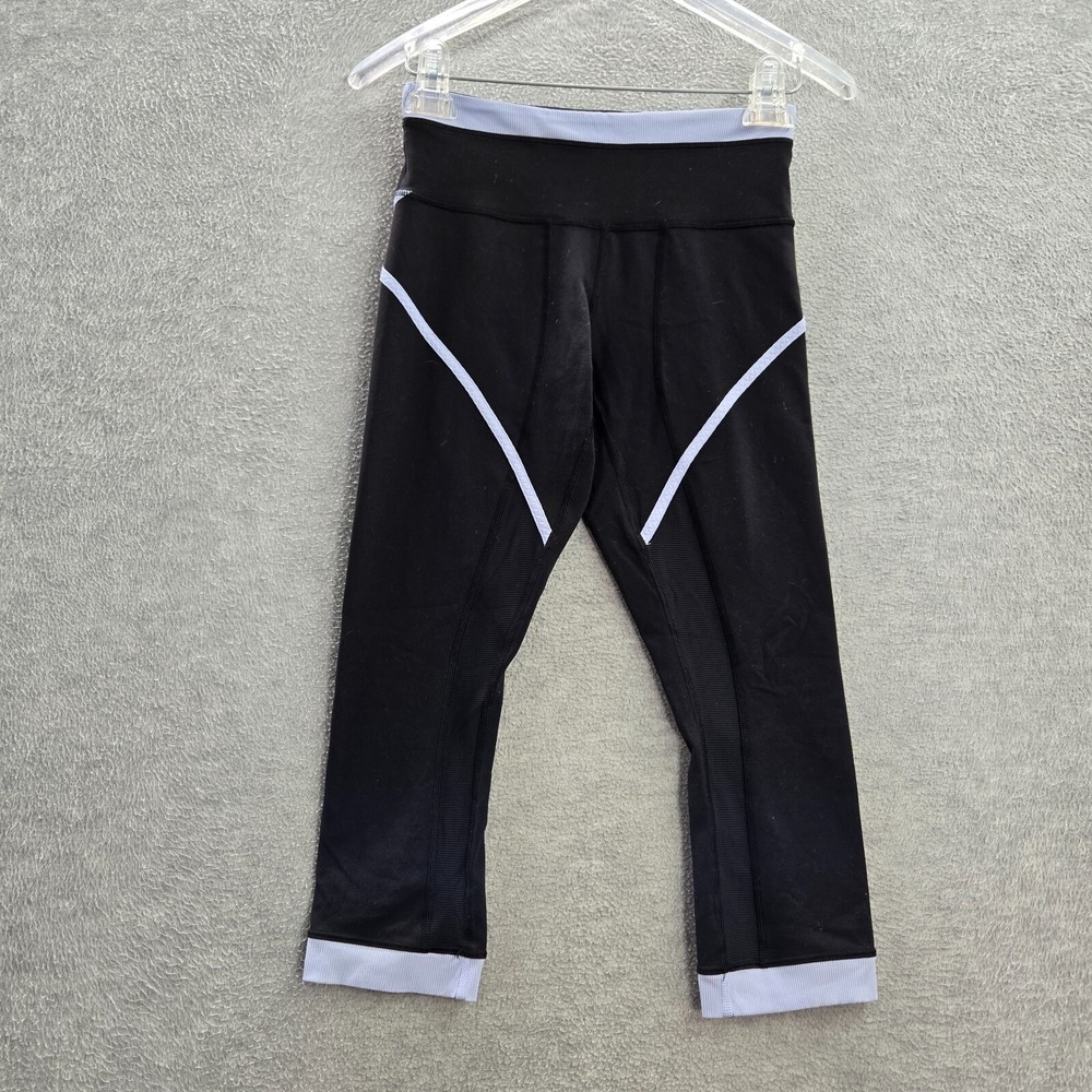 Lululemon Women Activewear Pants 4 Black Roll Out Crop Leggings 22"
